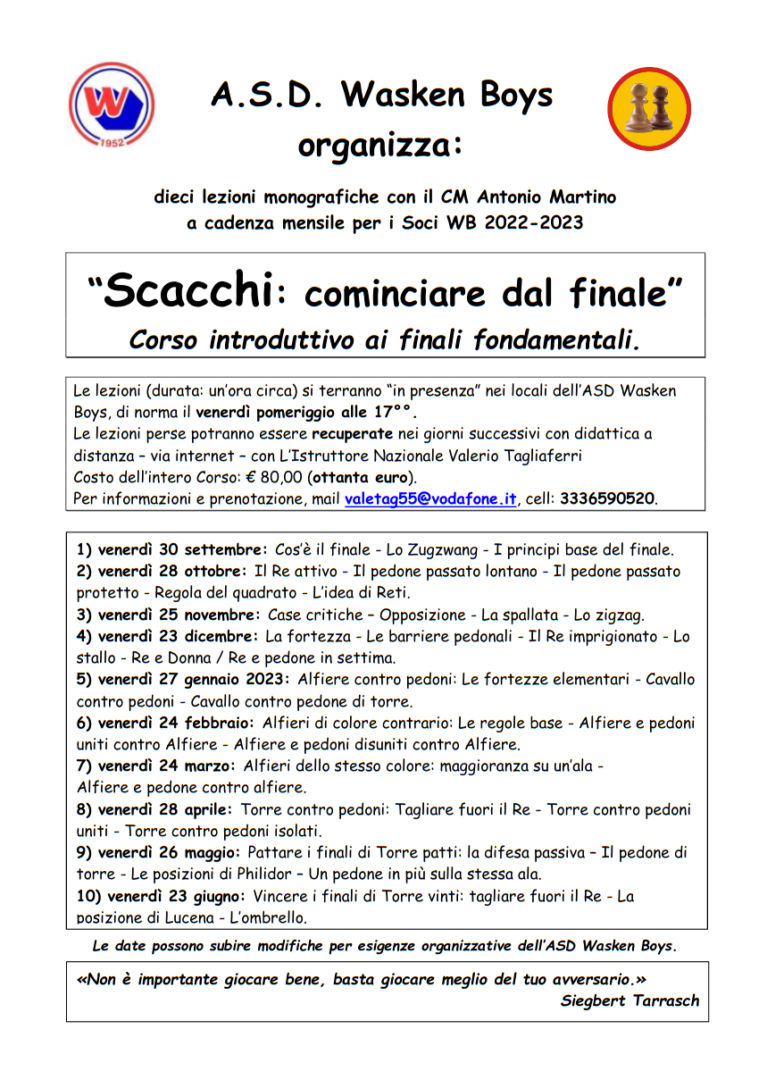 Scacchi: Cominciare dal finale