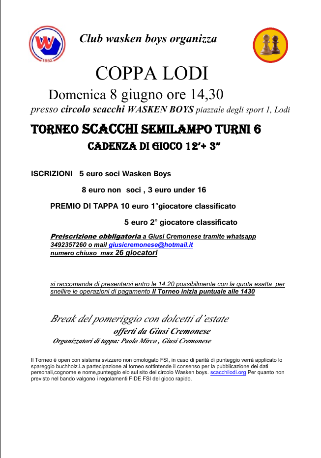 Bando Coppa Lodi Giugno 2025
