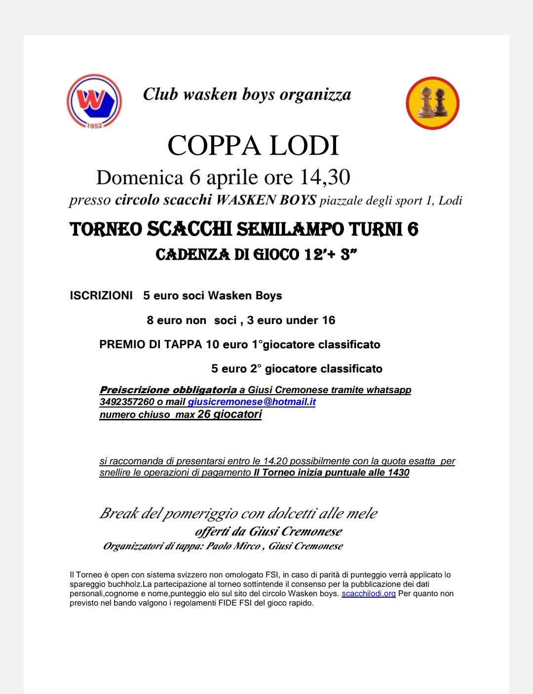 BANDO COPPA LODI APRILE 2025
