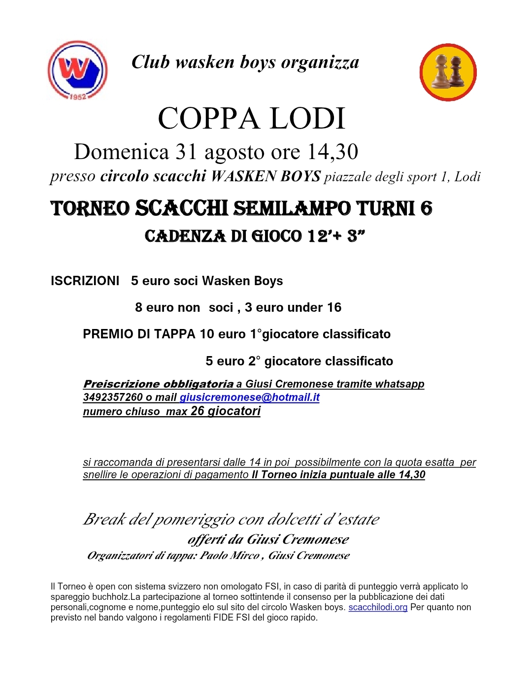 BANDO COPPA LODI SETTEMBRE 2025