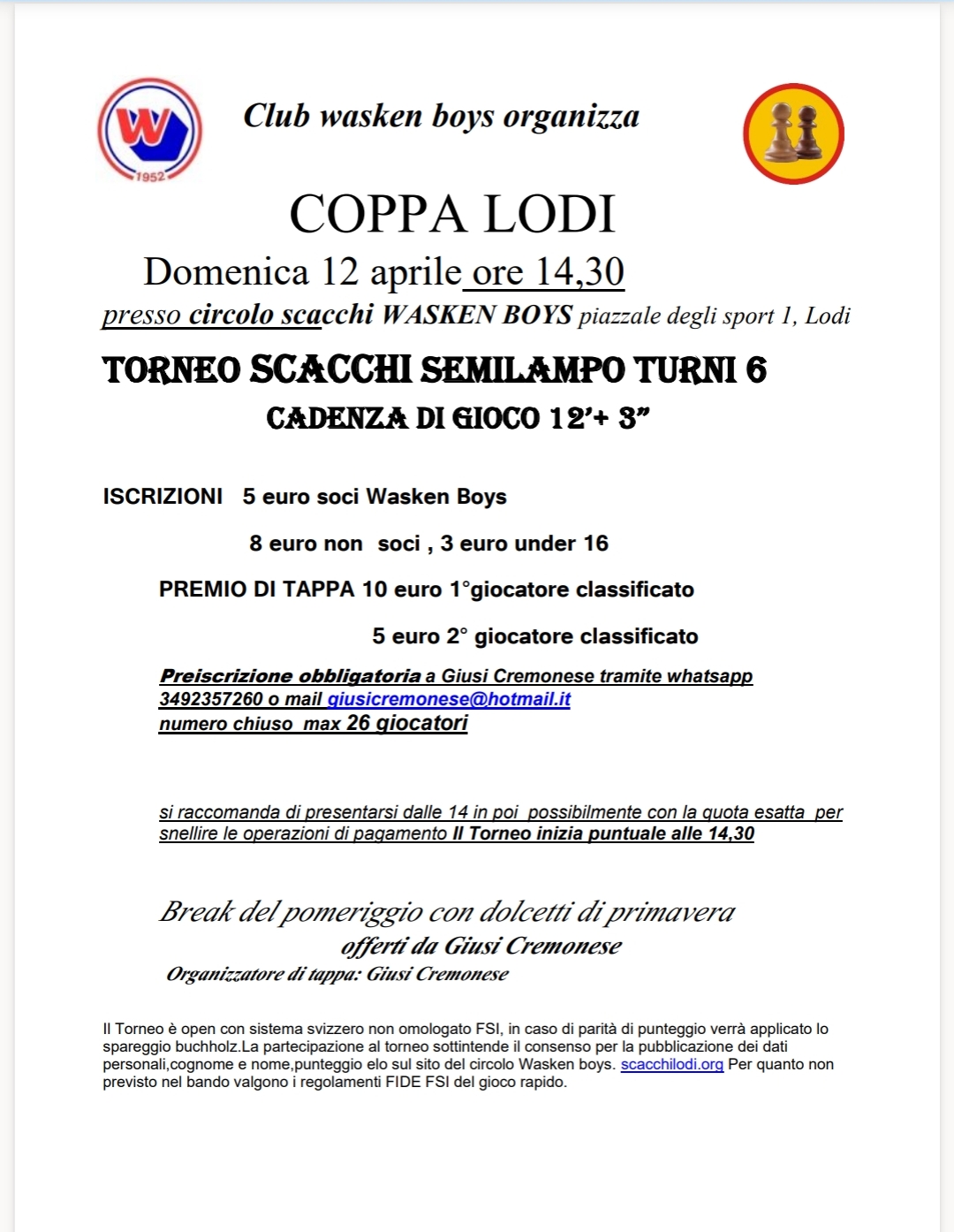 BANDO COPPA LODI APRILE 2026