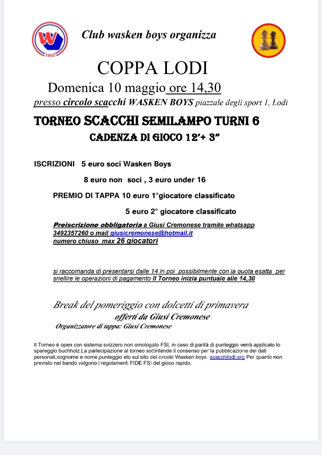 BANDO COPPA LODI MAGGIO 2026