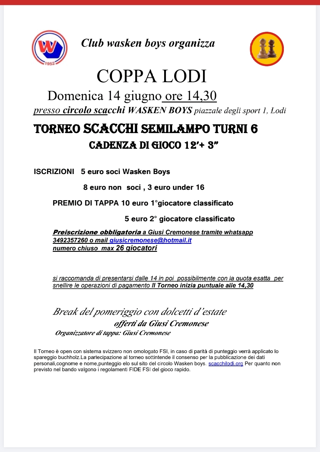 BANDO COPPA LODI GIUGNO 2026